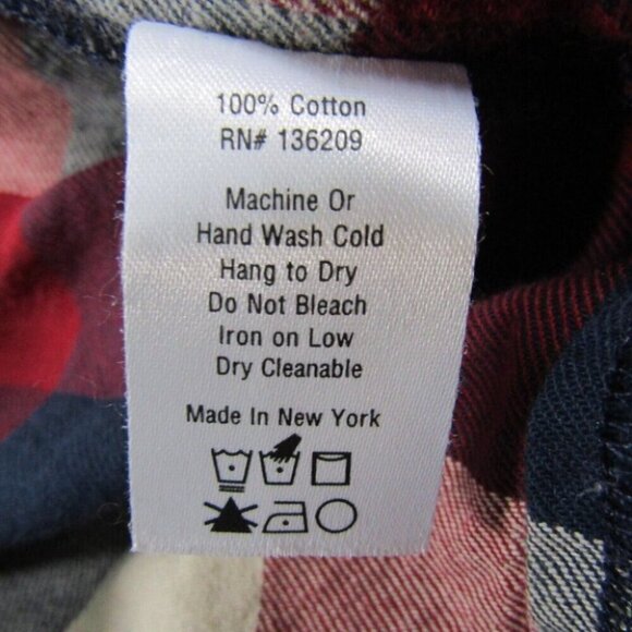 Hatch Maternity Red Navy Plaid Flannel Top Size M 2 Bell 3/4 Sleeves Back Button - Picture 9 of 10